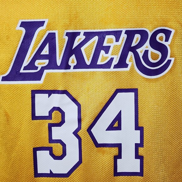 Champion LA Lakers Mens Size XL 18/20 Shaquille ONeal 34 Authentic Jersey - Picture 6 of 11